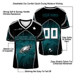 personalized philadelphia eagles halftone slant green black jersey best selling