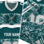 personalized philadelphia eagles mirrored pattern green jersey best selling