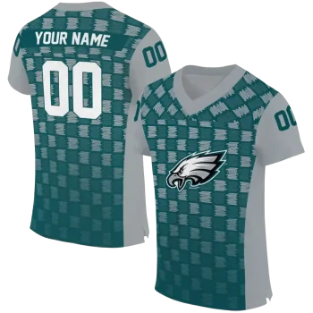 personalized philadelphia eagles stacked rectangle green jersey best selling