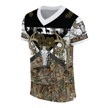 personalized pittsburgh panthers antler skull camouflage hunting jersey fashion forward
