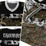 personalized pittsburgh panthers antler skull camouflage hunting jersey best selling