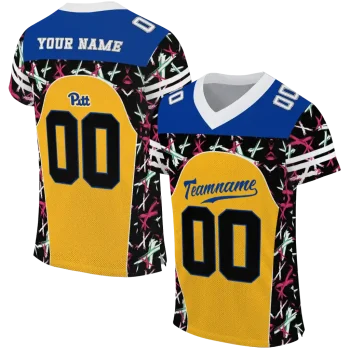 personalized pittsburgh panthers brushstroke xs gold black jersey best selling