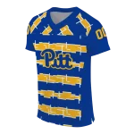 personalized pittsburgh panthers layered grids royal blue jersey best selling