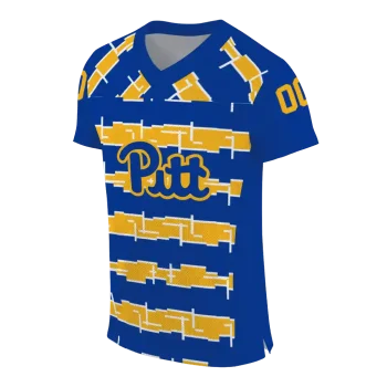 personalized pittsburgh panthers layered grids royal blue jersey fashion forward