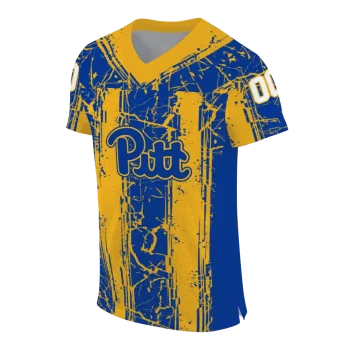 personalized pittsburgh panthers rugged stripes royal blue jersey fashion forward