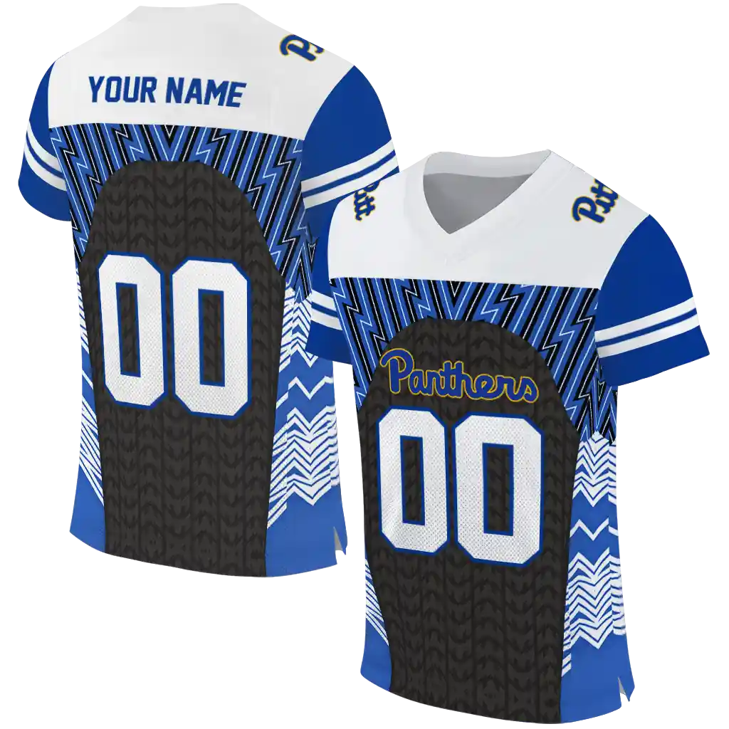 personalized pittsburgh panthers tire arrows royal blue black white jersey best selling personalized pittsburgh panthers tire arrows royal blue black white jersey best selling