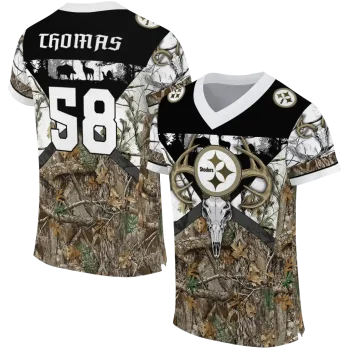 personalized pittsburgh steelers antler skull camouflage hunting jersey best selling