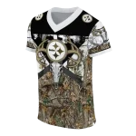 personalized pittsburgh steelers antler skull camouflage hunting jersey best selling
