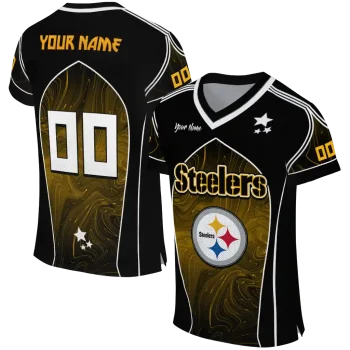 personalized pittsburgh steelers halftone slant gold black jersey best selling