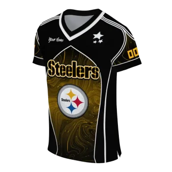personalized pittsburgh steelers halftone slant gold black jersey fashion forward