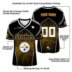 personalized pittsburgh steelers halftone slant gold black jersey best selling