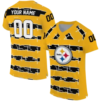 personalized pittsburgh steelers layered grids gold jersey best selling