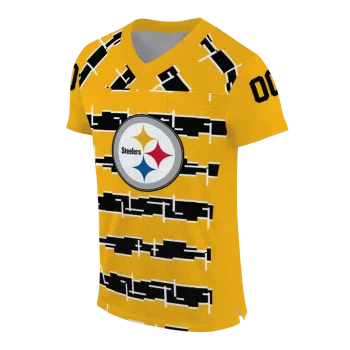 personalized pittsburgh steelers layered grids gold jersey fashion forward