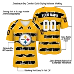 personalized pittsburgh steelers layered grids gold jersey best selling