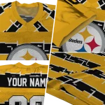 personalized pittsburgh steelers layered grids gold jersey best selling