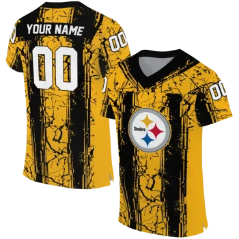 personalized pittsburgh steelers rugged stripes gold jersey best selling