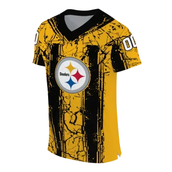 personalized pittsburgh steelers rugged stripes gold jersey fashion forward