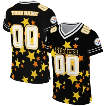 personalized pittsburgh steelers star cluster black jersey best selling