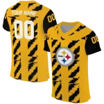 personalized pittsburgh steelers stripe block gold jersey best selling