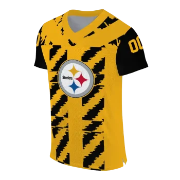 personalized pittsburgh steelers stripe block gold jersey fashion forward