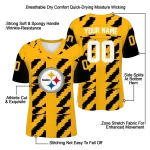 personalized pittsburgh steelers stripe block gold jersey best selling