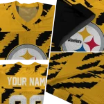 personalized pittsburgh steelers stripe block gold jersey best selling