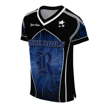personalized rice owls halftone slant navy blue black jersey fashion forward