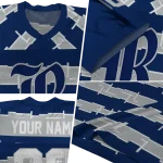 personalized rice owls layered grids navy blue jersey best selling