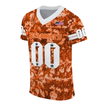 personalized sam houston bearkats camouflage abstract orange jersey fashion forward