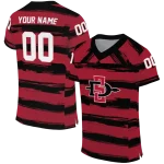 personalized san diego state aztecs art stripe red jersey best selling