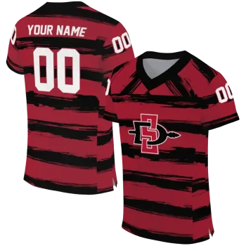 personalized san diego state aztecs art stripe red jersey best selling