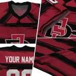 personalized san diego state aztecs art stripe red jersey best selling