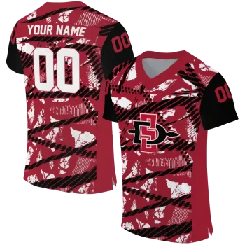 personalized san diego state aztecs camo shatter red jersey best selling