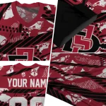 personalized san diego state aztecs camo shatter red jersey best selling