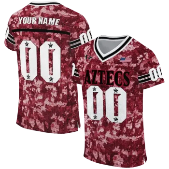 personalized san diego state aztecs camouflage abstract red jersey best selling