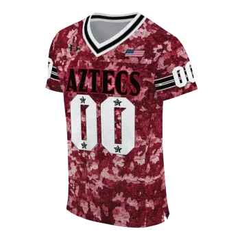 personalized san diego state aztecs camouflage abstract red jersey fashion forward