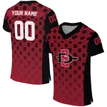 personalized san diego state aztecs stacked rectangle red jersey best selling