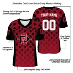personalized san diego state aztecs stacked rectangle red jersey best selling
