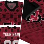 personalized san diego state aztecs stacked rectangle red jersey best selling