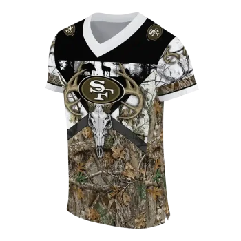 personalized san francisco 49ers antler skull camouflage hunting jersey fashion forward