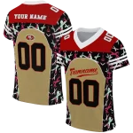 personalized san francisco 49ers brushstroke xs gold black jersey best selling