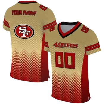 personalized san francisco 49ers halftone sweep gold black jersey best selling