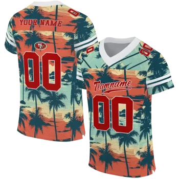 personalized san francisco 49ers horizon palm sunset jersey best selling