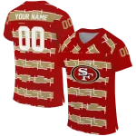 personalized san francisco 49ers layered grids red jersey best selling