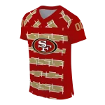 personalized san francisco 49ers layered grids red jersey best selling