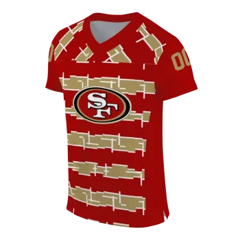 personalized san francisco 49ers layered grids red jersey fashion forward