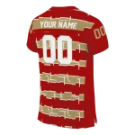 personalized san francisco 49ers layered grids red jersey best selling