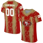 personalized san francisco 49ers rugged stripes red jersey best selling