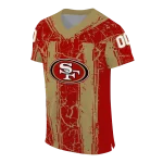 personalized san francisco 49ers rugged stripes red jersey best selling