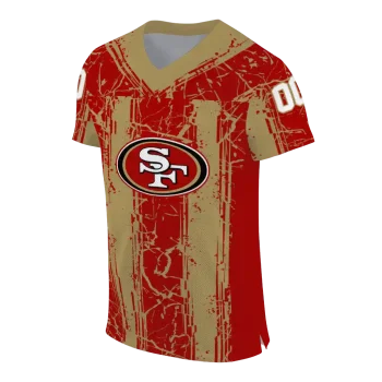 personalized san francisco 49ers rugged stripes red jersey fashion forward